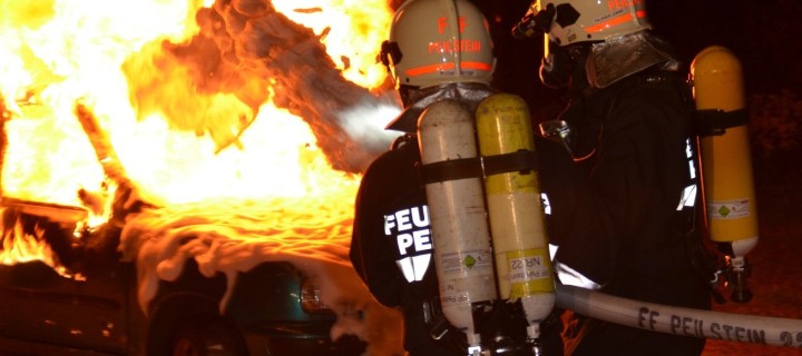 Fahrzeugbrand bei Einsatzübung
