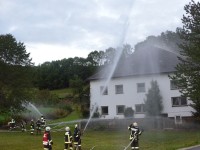 Brand landwirtschaftliches Gebäude bei Herbstübung
