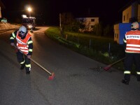 Aufräumarbeiten nach Verkehrsunfall